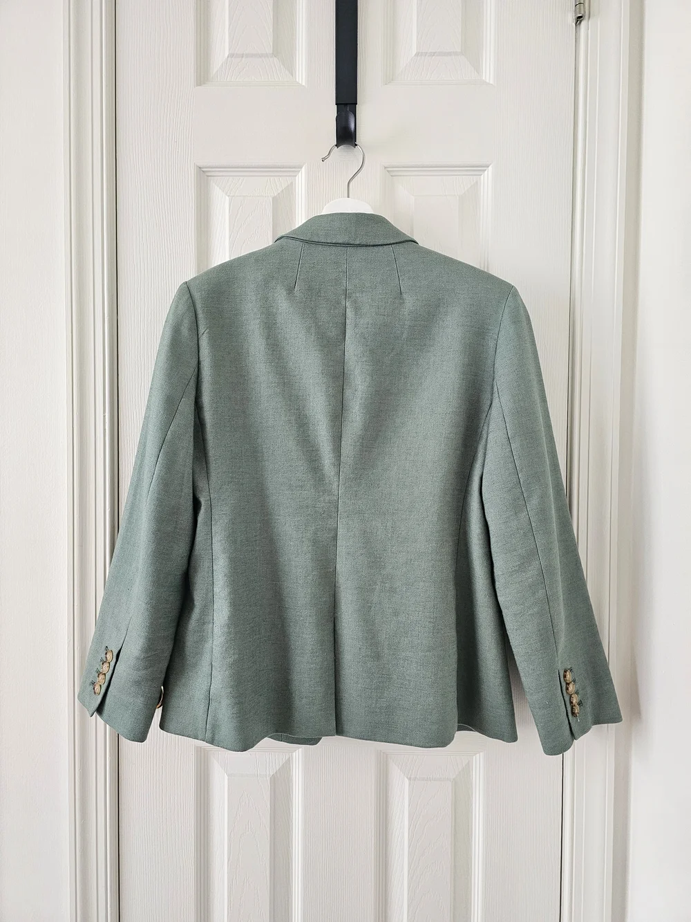 J.Crew Helena Linen Blend Blazer 10P Sage Green Tailored Office Preppy Jacket